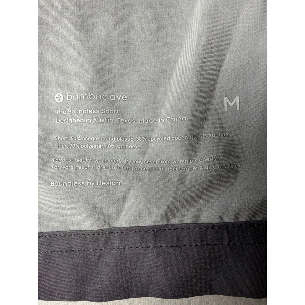 Bamboo Ave Boundless Shorts Men's M Gray Hybrid Performance Stretch